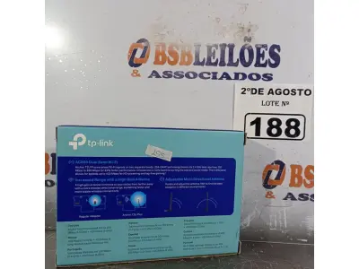 LOTE 188 - 01 TPLINK AC 600. (NOVO) (NO ESTADO) ATENÇÃO! FAZER A VISITAÇÃO ANTES DE ARREMATAR, NÃO SABEMOS SE FUNCIONA. LEILÃO NÃO TEM GARANTIA E NEM DEVOLUÇÃO, SUJEITO A POSSÍVEIS AVARIAS VISÍVEIS/OCULTAS E/OU AUSÊNCIA DE COMPONENTES.