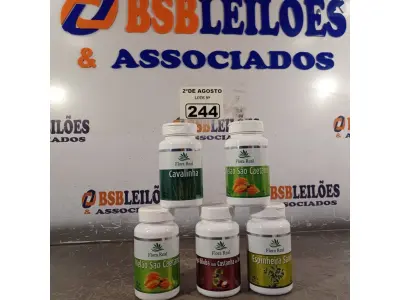LOTE 244 - 05 SUPLEMENTOS FLORA REAL. (NOVO) (NO ESTADO) ATENÇÃO! FAZER A VISITAÇÃO ANTES DE ARREMATAR, NÃO SABEMOS SE FUNCIONA. LEILÃO NÃO TEM GARANTIA E NEM DEVOLUÇÃO, SUJEITO A POSSÍVEIS AVARIAS VISÍVEIS/OCULTAS E/OU AUSÊNCIA DE COMPONENTES.