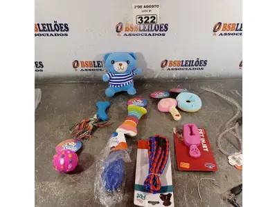 LOTE 322 - 01 LOTE COM VÁRIOS BRINQUEDOS PARA PET. (NOVO) (NO ESTADO) ATENÇÃO! FAZER A VISITAÇÃO ANTES DE ARREMATAR, NÃO SABEMOS SE FUNCIONA. LEILÃO NÃO TEM GARANTIA E NEM DEVOLUÇÃO, SUJEITO A POSSÍVEIS AVARIAS VISÍVEIS/OCULTAS E/OU AUSÊNCIA DE COMPONENTES.
