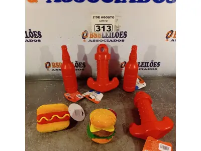 LOTE 313 - 01 LOTE COM VÁRIOS BRINQUEDOS PARA PET TAMANHO G. (NOVO) (NO ESTADO) ATENÇÃO! FAZER A VISITAÇÃO ANTES DE ARREMATAR, NÃO SABEMOS SE FUNCIONA. LEILÃO NÃO TEM GARANTIA E NEM DEVOLUÇÃO, SUJEITO A POSSÍVEIS AVARIAS VISÍVEIS/OCULTAS E/OU AUSÊNCIA DE COMPONENTES.