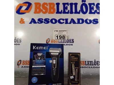LOTE 198 - 01 MÁQUINA DE CORTAR CABELO HAIR TRIMMER E 01 BARBEADOR ELÉTRICO 3 EM 1.  (NO ESTADO) ATENÇÃO! FAZER A VISITAÇÃO ANTES DE ARREMATAR, NÃO SABEMOS SE FUNCIONA. LEILÃO NÃO TEM GARANTIA E NEM DEVOLUÇÃO, SUJEITO A POSSÍVEIS AVARIAS VISÍVEIS/OCULTAS E/OU AUSÊNCIA DE COMPONENTES.
