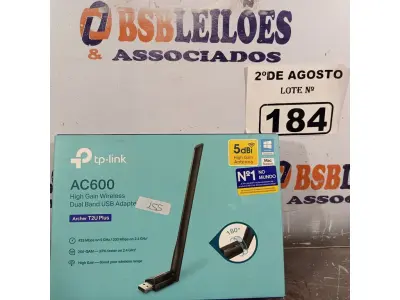 LOTE 184 - 01 TPLINK AC 600. (NOVO) (NO ESTADO) ATENÇÃO! FAZER A VISITAÇÃO ANTES DE ARREMATAR, NÃO SABEMOS SE FUNCIONA. LEILÃO NÃO TEM GARANTIA E NEM DEVOLUÇÃO, SUJEITO A POSSÍVEIS AVARIAS VISÍVEIS/OCULTAS E/OU AUSÊNCIA DE COMPONENTES.