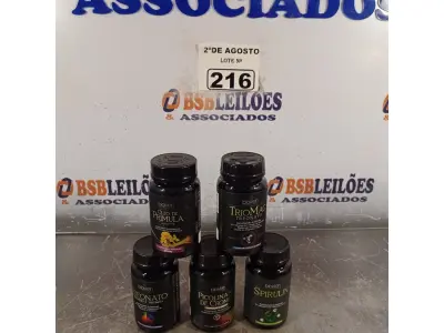 LOTE 216 - 01 LOTE COM 05 SUPLEMENTOS BIOKLEIN. (NOVO) (NO ESTADO) ATENÇÃO! FAZER A VISITAÇÃO ANTES DE ARREMATAR, NÃO SABEMOS SE FUNCIONA. LEILÃO NÃO TEM GARANTIA E NEM DEVOLUÇÃO, SUJEITO A POSSÍVEIS AVARIAS VISÍVEIS/OCULTAS E/OU AUSÊNCIA DE COMPONENTES.