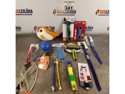LOTE 341 - 01 LOTE COM VÁRIOS BRINQUEDOS PARA PET. (NOVO) (NO ESTADO) ATENÇÃO! FAZER A VISITAÇÃO ANTES DE ARREMATAR, NÃO SABEMOS SE FUNCIONA. LEILÃO NÃO TEM GARANTIA E NEM DEVOLUÇÃO, SUJEITO A POSSÍVEIS AVARIAS VISÍVEIS/OCULTAS E/OU AUSÊNCIA DE COMPONENTES.