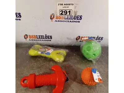 LOTE 291 - 01 LOTE COM VÁRIOS BRINQUEDOS PARA PET TAMANHO G. (NOVO) (NO ESTADO) ATENÇÃO! FAZER A VISITAÇÃO ANTES DE ARREMATAR, NÃO SABEMOS SE FUNCIONA. LEILÃO NÃO TEM GARANTIA E NEM DEVOLUÇÃO, SUJEITO A POSSÍVEIS AVARIAS VISÍVEIS/OCULTAS E/OU AUSÊNCIA DE COMPONENTES.