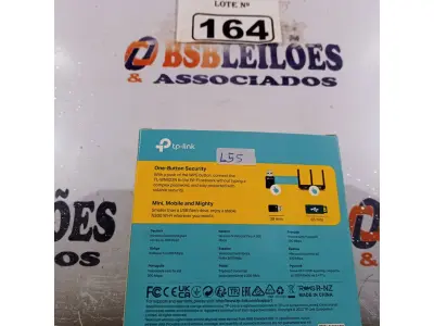 LOTE 164 - 01 TPLINK 300MBPS. (NOVO) (NO ESTADO) ATENÇÃO! FAZER A VISITAÇÃO ANTES DE ARREMATAR, NÃO SABEMOS SE FUNCIONA. LEILÃO NÃO TEM GARANTIA E NEM DEVOLUÇÃO, SUJEITO A POSSÍVEIS AVARIAS VISÍVEIS/OCULTAS E/OU AUSÊNCIA DE COMPONENTES.