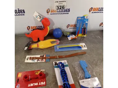 LOTE 326 - 01 LOTE COM VÁRIOS BRINQUEDOS PARA PET. (NOVO) (NO ESTADO) ATENÇÃO! FAZER A VISITAÇÃO ANTES DE ARREMATAR, NÃO SABEMOS SE FUNCIONA. LEILÃO NÃO TEM GARANTIA E NEM DEVOLUÇÃO, SUJEITO A POSSÍVEIS AVARIAS VISÍVEIS/OCULTAS E/OU AUSÊNCIA DE COMPONENTES.
