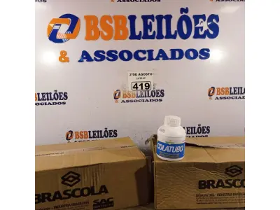 LOTE 419 - 02 CAIXAS COM COLA TUBO ST 175G COM 15 FRASCOS CADA. (NO ESTADO) ATENÇÃO! FAZER A VISITAÇÃO ANTES DE ARREMATAR, NÃO SABEMOS SE FUNCIONA. LEILÃO NÃO TEM GARANTIA E NEM DEVOLUÇÃO, SUJEITO A POSSÍVEIS AVARIAS VISÍVEIS/OCULTAS E/OU AUSÊNCIA DE COMPONENTES).