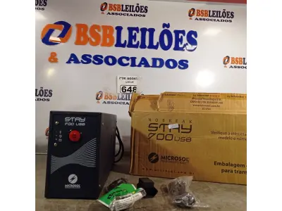 LOTE 648 - 01 NOBREAK MARCA MICROSOL 700VA. (NO ESTADO) ATENÇÃO! FAZER A VISITAÇÃO ANTES DE ARREMATAR, NÃO SABEMOS SE FUNCIONA. LEILÃO NÃO TEM GARANTIA E NEM DEVOLUÇÃO, SUJEITO A POSSÍVEIS AVARIAS VISÍVEIS/OCULTAS E/OU AUSÊNCIA DE COMPONENTES.