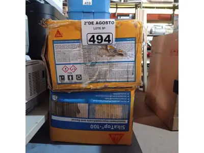 LOTE 494 - 02 CAIXAS SIKA TOP 100, REVESTIMENTO IMPERMEABILIZANTE SEMI-FLEXIVEL. (NO ESTADO) ATENÇÃO! FAZER A VISITAÇÃO ANTES DE ARREMATAR, NÃO SABEMOS SE FUNCIONA. LEILÃO NÃO TEM GARANTIA E NEM DEVOLUÇÃO, SUJEITO A POSSÍVEIS AVARIAS VISÍVEIS/OCULTAS E/OU AUSÊNCIA DE COMPONENTES.