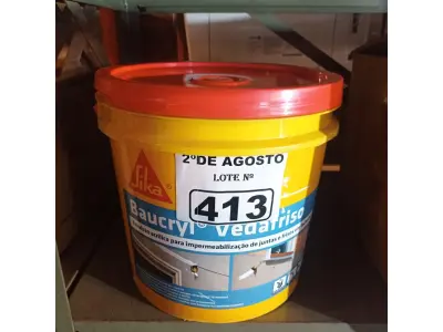LOTE 413 - 01 BALDE DE SIKA BAUCRYL VEDA FRISO, EMULSÃO ACRÍLICA PARA IMPERMEABILIZAÇÃO DE JUNTAS E FRISOS EM FACHADAS 12KG. (NO ESTADO) ATENÇÃO! FAZER A VISITAÇÃO ANTES DE ARREMATAR, NÃO SABEMOS SE FUNCIONA. LEILÃO NÃO TEM GARANTIA E NEM DEVOLUÇÃO, SUJEITO A POSSÍVEIS AVARIAS VISÍVEIS/OCULTAS E/OU AUSÊNCIA DE COMPONENTES.
