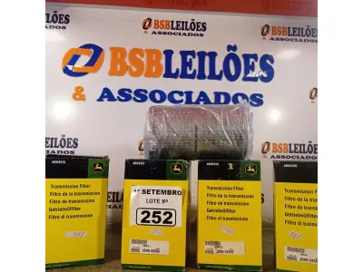 LOTE 252 - 04 FILTROS DE TRANSMISSÃO JOHN DEERE. (NO ESTADO) ATENÇÃO! FAZER A VISITAÇÃO ANTES DE ARREMATAR, NÃO SABEMOS SE FUNCIONA. LEILÃO NÃO TEM GARANTIA E NEM DEVOLUÇÃO, SUJEITO A POSSÍVEIS AVARIAS VISÍVEIS/OCULTAS E/OU AUSÊNCIA DE COMPONENTES.