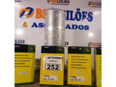 LOTE 252 - 04 FILTROS DE TRANSMISSÃO JOHN DEERE. (NO ESTADO) ATENÇÃO! FAZER A VISITAÇÃO ANTES DE ARREMATAR, NÃO SABEMOS SE FUNCIONA. LEILÃO NÃO TEM GARANTIA E NEM DEVOLUÇÃO, SUJEITO A POSSÍVEIS AVARIAS VISÍVEIS/OCULTAS E/OU AUSÊNCIA DE COMPONENTES.
