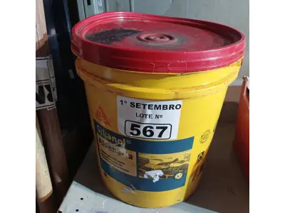 LOTE 567 - 01 BALDE DE SIKANOL ALVENARIA 18L, ADITIVO PLASTIFICANTE PARA ARGAMASSA DE ASSENTAMENTO E REBOCO. (NO ESTADO) ATENÇÃO! FAZER A VISITAÇÃO ANTES DE ARREMATAR, NÃO SABEMOS SE FUNCIONA. LEILÃO NÃO TEM GARANTIA E NEM DEVOLUÇÃO, SUJEITO A POSSÍVEIS AVARIAS VISÍVEIS/OCULTAS E/OU AUSÊNCIA DE COMPONENTES.