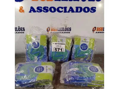 LOTE 571 - 05 PACOTES DE LUVAS DE LÁTEX SILVER TAMANHO “P”. (NO ESTADO) ATENÇÃO! FAZER A VISITAÇÃO ANTES DE ARREMATAR, NÃO SABEMOS SE FUNCIONA. LEILÃO NÃO TEM GARANTIA E NEM DEVOLUÇÃO, SUJEITO A POSSÍVEIS AVARIAS VISÍVEIS/OCULTAS E/OU AUSÊNCIA DE COMPONENTES.