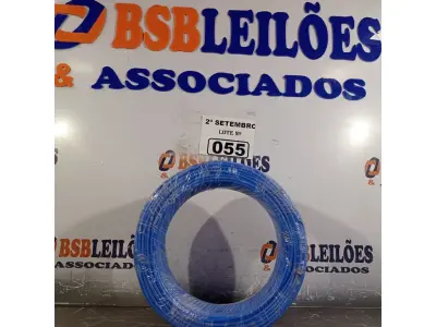 LOTE 055 - 01 ROLO DE CABO FLEXÍVEL 100M 1X4MM NA COR AZUL(NOVO). (NO ESTADO) ATENÇÃO! FAZER A VISITAÇÃO ANTES DE ARREMATAR, NÃO SABEMOS SE FUNCIONA. LEILÃO NÃO TEM GARANTIA E NEM DEVOLUÇÃO, SUJEITO A POSSÍVEIS AVARIAS VISÍVEIS/OCULTAS E/OU AUSÊNCIA DE COMPONENTES.