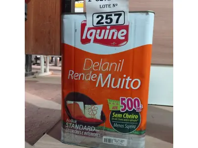 LOTE 257 - 01 LATA DE TINTA IQUINE DELANIL RENDE MUITO ACRÍLICO STANDARD INTERIORES/EXTERIORES NA COR VERDE LIMÃO 18L. (NO ESTADO) ATENÇÃO! FAZER A VISITAÇÃO ANTES DE ARREMATAR, NÃO SABEMOS SE FUNCIONA. LEILÃO NÃO TEM GARANTIA E NEM DEVOLUÇÃO, SUJEITO A POSSÍVEIS AVARIAS VISÍVEIS/OCULTAS E/OU AUSÊNCIA DE COMPONENTES.