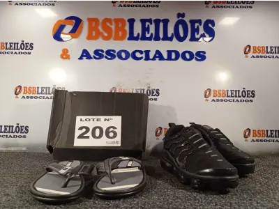 LOTE 206 - 02 – PARES DE CALÇADOS MASCULINO Nº 37 (NO ESTADO, NÃO SABEMOS SE FUNCIONA. LEILÃO NÃO TEM GARANTIA E NEM DEVOLUÇÃO, SUJEITO A POSSÍVEIS AVARIAS VISÍVEIS/OCULTAS E/OU AUSÊNCIA DE COMPONENTES)
