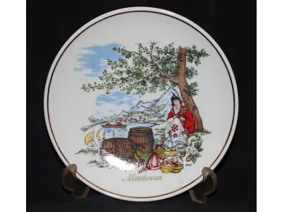LOTE 014 - LINDO PRATO PORTUGUESA, DIÂMETRO:19CM. (NO ESTADO)