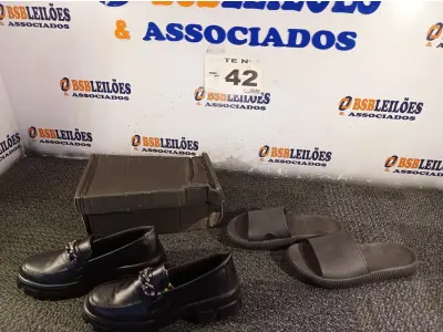 LOTE 142 - 02 – PARES DE CALÇADOS FEMININO Nº 38 (NO ESTADO, NÃO SABEMOS SE FUNCIONA. LEILÃO NÃO TEM GARANTIA E NEM DEVOLUÇÃO, SUJEITO A POSSÍVEIS AVARIAS VISÍVEIS/OCULTAS E/OU AUSÊNCIA DE COMPONENTES)