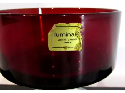 LOTE 222 - 5 TAÇAS EM VIDRO FRANCÊS, LUMINARE. 8CM (NO ESTADO)