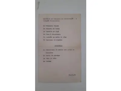 LOTE 230 - RARÍSSIMO E ÚNICO CARDÁPIO DA SELEÇÃO BRASILEIRA DE 1970, AUTOGRAFADO EM EVENTO REALIZADO NO RIO DE JANEIRO, FOI ESCOLHIDO PELA SELEÇÃO BRASILEIRO P MELHOR GARÇOM DA NOITE E DERA PRA ELE ESSA RELÍQUIA 13CM DE  LARGURA, ALTURA 23CM (NO ESTADO)