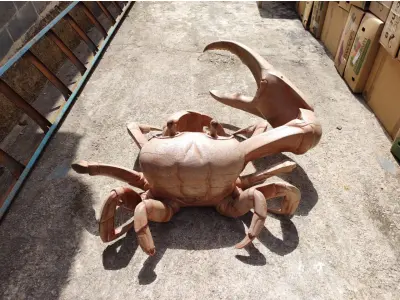 LOTE 243 - RARA E ÚNICA ESCULTURA DE CARANGUEJO IMPORTADA PEÇA RARÍSSIMA  (NO ESTADO)
