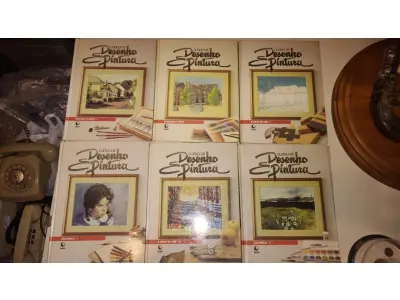 LOTE 586 - CURSO DE DESENHO E PINTURA - 12 VOLUMES - COMPLETO (NO ESTADO)