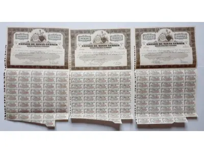 LOTE 597 - APÓLICES E DOCUMENTOS AO PORTADOR - 6 ITENS (NO ESTADO)