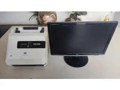 LOTE 430 - 01 SCANNER HP SCANJET 7000. E UM MONITOR (NO ESTADO)