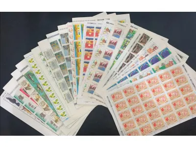 LOTE 620 - LOTE COM COLEÇÕES DE SELOS SÃO 62 CARTELAS COMPLETAS COM SELOS EM ÓTIMOS ESTADO (NO ESTADO)