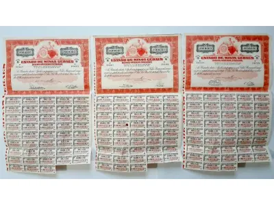 LOTE 597 - APÓLICES E DOCUMENTOS AO PORTADOR - 6 ITENS (NO ESTADO)