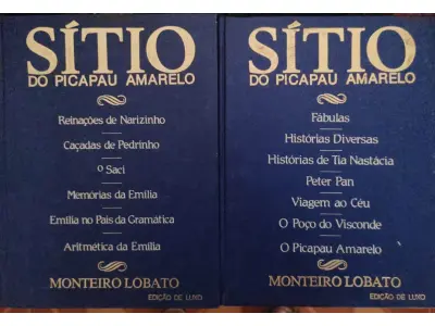 LOTE 589 - COLEÇÃO MONTEIRO LOBATO - 4 VOLUMES - EDIÇÃO DE LUXO  (NO ESTADO)