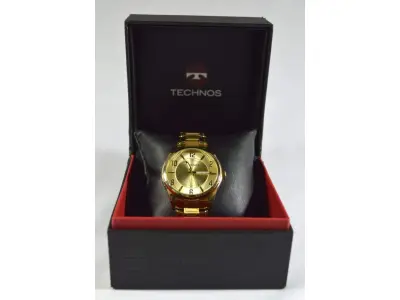 LOTE 684 - RELÓGIO TECHNOS CLASSIC STEEL, ORIGINAL SEM USO, NA EMBALAGEM ORIGINAL, COM MAIS  2 PARCELAS PARA REGULAGEM NO BRAÇO. (NO ESTADO)