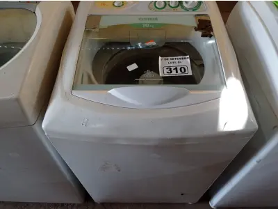 LOTE 310 - 01 MÁQUINA DE LAVAR ROUPAS MARCA CÔNSUL CAPACIDADE 10KG 220V. (NO ESTADO) ATENÇÃO! FAZER A VISITAÇÃO ANTES DE ARREMATAR, NÃO SABEMOS SE FUNCIONA. LEILÃO NÃO TEM GARANTIA E NEM DEVOLUÇÃO, SUJEITO A POSSÍVEIS AVARIAS VISÍVEIS/OCULTAS E/OU AUSÊNCIA DE COMPONENTES.
