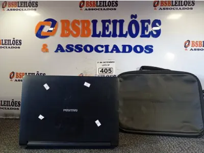 LOTE 405 - 01 NOTEBOOK POSITIVO COM PASTA. (NO ESTADO) ATENÇÃO! FAZER A VISITAÇÃO ANTES DE ARREMATAR, NÃO SABEMOS SE FUNCIONA. LEILÃO NÃO TEM GARANTIA E NEM DEVOLUÇÃO, SUJEITO A POSSÍVEIS AVARIAS VISÍVEIS/OCULTAS E/OU AUSÊNCIA DE COMPONENTES.
