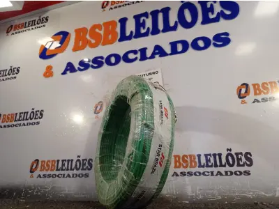 LOTE 180 - 01 ROLO DE CABO FLEXÍVEL 100M 4MM NA COR VERDE. (NO ESTADO) ATENÇÃO! FAZER A VISITAÇÃO ANTES DE ARREMATAR, NÃO SABEMOS SE FUNCIONA. LEILÃO NÃO TEM GARANTIA E NEM DEVOLUÇÃO, SUJEITO A POSSÍVEIS AVARIAS VISÍVEIS/OCULTAS E/OU AUSÊNCIA DE COMPONENTES.