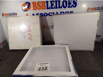 LOTE 232 - 03 LUMINÁRIAS DE EMBUTIR MARCAS EDIBRAZ. (NO ESTADO) ATENÇÃO! FAZER A VISITAÇÃO ANTES DE ARREMATAR, NÃO SABEMOS SE FUNCIONA. LEILÃO NÃO TEM GARANTIA E NEM DEVOLUÇÃO, SUJEITO A POSSÍVEIS AVARIAS VISÍVEIS/OCULTAS E/OU AUSÊNCIA DE COMPONENTES.