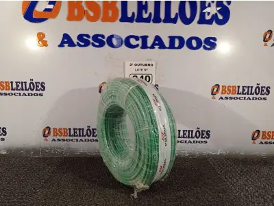 LOTE 040 - 01 ROLO DE CABO FLEXÍVEL 100M 10MM NA COR VERDE. (NO ESTADO) ATENÇÃO! FAZER A VISITAÇÃO ANTES DE ARREMATAR, NÃO SABEMOS SE FUNCIONA. LEILÃO NÃO TEM GARANTIA E NEM DEVOLUÇÃO, SUJEITO A POSSÍVEIS AVARIAS VISÍVEIS/OCULTAS E/OU AUSÊNCIA DE COMPONENTES.