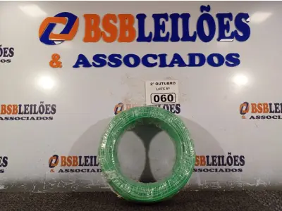 LOTE 060 - 01 ROLO DE CABO FLEXÍVEL 100M 4MM NA COR VERDE. (NO ESTADO) ATENÇÃO! FAZER A VISITAÇÃO ANTES DE ARREMATAR, NÃO SABEMOS SE FUNCIONA. LEILÃO NÃO TEM GARANTIA E NEM DEVOLUÇÃO, SUJEITO A POSSÍVEIS AVARIAS VISÍVEIS/OCULTAS E/OU AUSÊNCIA DE COMPONENTES.