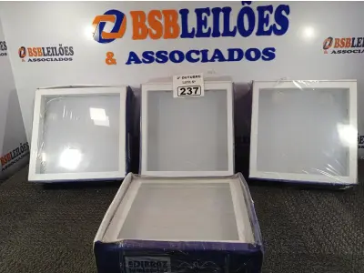 LOTE 237 - 04 LUMINÁRIAS DE EMBUTIR 9114 RECUADO EDIBRAZ. (NO ESTADO) ATENÇÃO! FAZER A VISITAÇÃO ANTES DE ARREMATAR, NÃO SABEMOS SE FUNCIONA. LEILÃO NÃO TEM GARANTIA E NEM DEVOLUÇÃO, SUJEITO A POSSÍVEIS AVARIAS VISÍVEIS/OCULTAS E/OU AUSÊNCIA DE COMPONENTES.