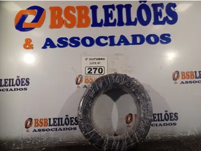 LOTE 270 - 01 ROLO DE CABO FLEXÍVEL 100M 4MM NA COR PRETA. (NO ESTADO) ATENÇÃO! FAZER A VISITAÇÃO ANTES DE ARREMATAR, NÃO SABEMOS SE FUNCIONA. LEILÃO NÃO TEM GARANTIA E NEM DEVOLUÇÃO, SUJEITO A POSSÍVEIS AVARIAS VISÍVEIS/OCULTAS E/OU AUSÊNCIA DE COMPONENTES.