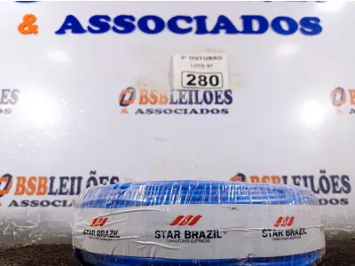 LOTE 280 - 01 ROLO DE CABO FLEXÍVEL 100M 4MM NA COR AZUL. (NO ESTADO) ATENÇÃO! FAZER A VISITAÇÃO ANTES DE ARREMATAR, NÃO SABEMOS SE FUNCIONA. LEILÃO NÃO TEM GARANTIA E NEM DEVOLUÇÃO, SUJEITO A POSSÍVEIS AVARIAS VISÍVEIS/OCULTAS E/OU AUSÊNCIA DE COMPONENTES.
