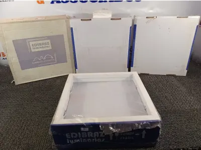 LOTE 231 - 04 LUMINÁRIAS DE EMBUTIR MARCAS EDIBRAZ. (NO ESTADO) ATENÇÃO! FAZER A VISITAÇÃO ANTES DE ARREMATAR, NÃO SABEMOS SE FUNCIONA. LEILÃO NÃO TEM GARANTIA E NEM DEVOLUÇÃO, SUJEITO A POSSÍVEIS AVARIAS VISÍVEIS/OCULTAS E/OU AUSÊNCIA DE COMPONENTES.
