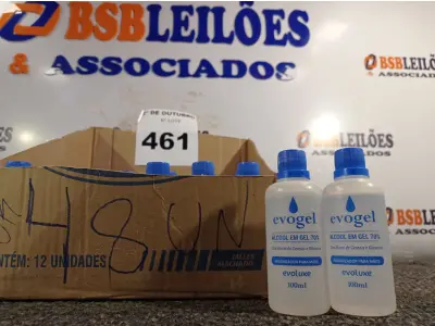 LOTE 461 - 36 BISNAGAS DE ÁLCOOL EM GEL 70% 100ML. (NO ESTADO) ATENÇÃO! FAZER A VISITAÇÃO ANTES DE ARREMATAR, NÃO SABEMOS SE FUNCIONA. LEILÃO NÃO TEM GARANTIA E NEM DEVOLUÇÃO, SUJEITO A POSSÍVEIS AVARIAS VISÍVEIS/OCULTAS E/OU AUSÊNCIA DE COMPONENTES.