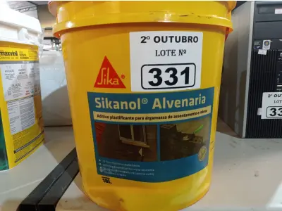 LOTE 331 - 01 BALDE DE SIKANOL ALVENARIA, ADITIVO PLASTIFICANTE PARA ARGAMASSA DE ASSENTAMENTO E REBOCO. (NO ESTADO) ATENÇÃO! FAZER A VISITAÇÃO ANTES DE ARREMATAR, NÃO SABEMOS SE FUNCIONA. LEILÃO NÃO TEM GARANTIA E NEM DEVOLUÇÃO, SUJEITO A POSSÍVEIS AVARIAS VISÍVEIS/OCULTAS E/OU AUSÊNCIA DE COMPONENTES.