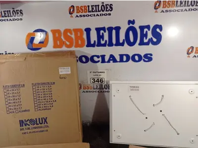 LOTE 346 - 04 PLAFONS DE SOBREPOR 40X30. (NO ESTADO) ATENÇÃO! FAZER A VISITAÇÃO ANTES DE ARREMATAR, NÃO SABEMOS SE FUNCIONA. LEILÃO NÃO TEM GARANTIA E NEM DEVOLUÇÃO, SUJEITO A POSSÍVEIS AVARIAS VISÍVEIS/OCULTAS E/OU AUSÊNCIA DE COMPONENTES.