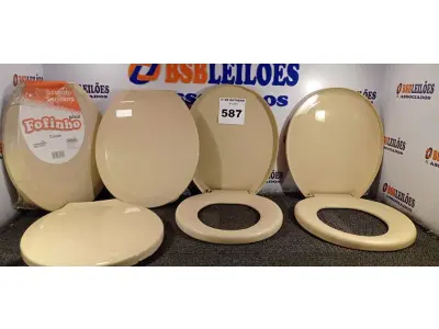 LOTE 587 - 05 ASSENTOS PARA VASO SANITÁRIO. (NO ESTADO) ATENÇÃO! FAZER A VISITAÇÃO ANTES DE ARREMATAR, NÃO SABEMOS SE FUNCIONA. LEILÃO NÃO TEM GARANTIA E NEM DEVOLUÇÃO, SUJEITO A POSSÍVEIS AVARIAS VISÍVEIS/OCULTAS E/OU AUSÊNCIA DE COMPONENTES.