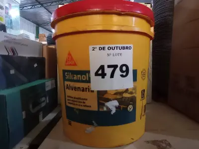 LOTE 479 - 01 BALDE DE SIKANOL ALVENARIA, ADITIVO PLASTIFICANTE PARA ARGAMASSA DE ASSENTAMENTO E REBOCO. (NO ESTADO) ATENÇÃO! FAZER A VISITAÇÃO ANTES DE ARREMATAR, NÃO SABEMOS SE FUNCIONA. LEILÃO NÃO TEM GARANTIA E NEM DEVOLUÇÃO, SUJEITO A POSSÍVEIS AVARIAS VISÍVEIS/OCULTAS E/OU AUSÊNCIA DE COMPONENTES.