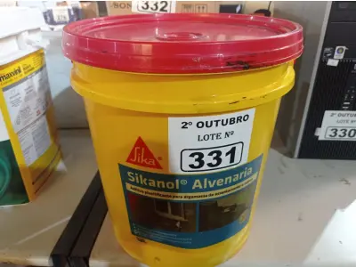 LOTE 331 - 01 BALDE DE SIKANOL ALVENARIA, ADITIVO PLASTIFICANTE PARA ARGAMASSA DE ASSENTAMENTO E REBOCO. (NO ESTADO) ATENÇÃO! FAZER A VISITAÇÃO ANTES DE ARREMATAR, NÃO SABEMOS SE FUNCIONA. LEILÃO NÃO TEM GARANTIA E NEM DEVOLUÇÃO, SUJEITO A POSSÍVEIS AVARIAS VISÍVEIS/OCULTAS E/OU AUSÊNCIA DE COMPONENTES.